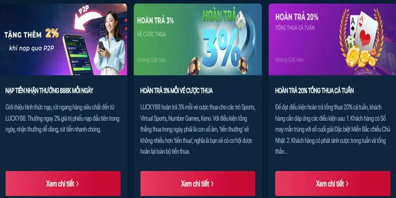 Thưởng nạp tiền lần đầu và các lần nạp tiếp theo
